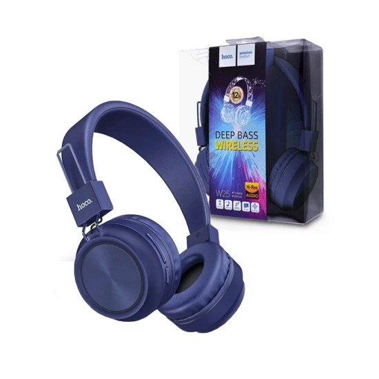 HOCO WIRELESS HEADPHONE W25 TF CARD/AUX WITH MIC 300MAH BLUE HOCO WIRELESS HEADPHONE W25 TF CARD/AUX WITH MIC 300MAH BLUE